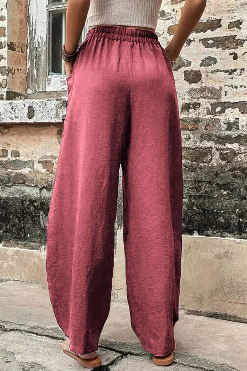 Mahina - casual loose pocket high waist harlan pants