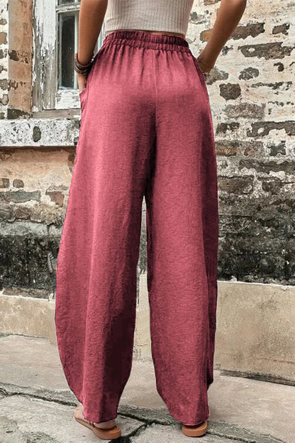 Mahina - casual loose pocket high waist harlan pants