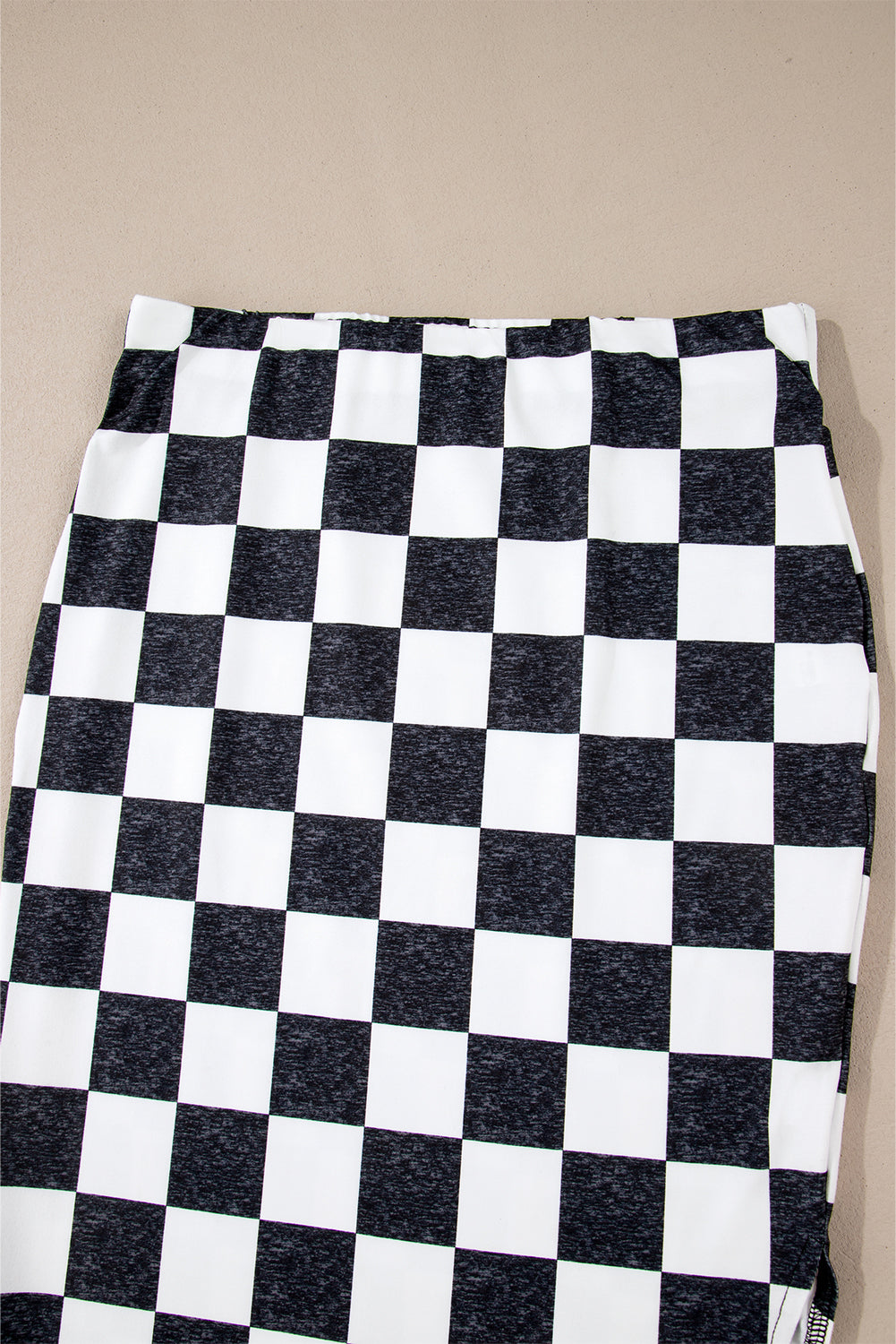 Retro medium-length plaid skirt with slit for women