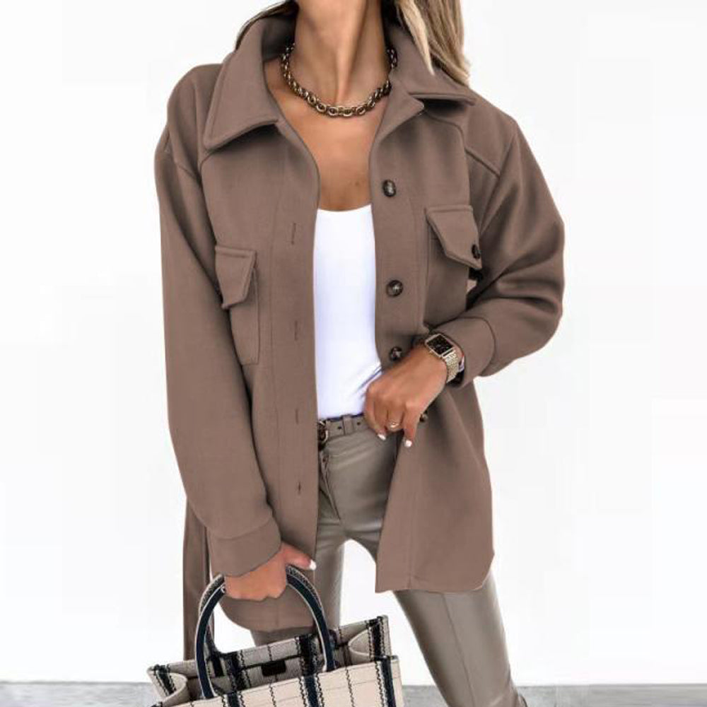 Women's stylish coat jacket with belt