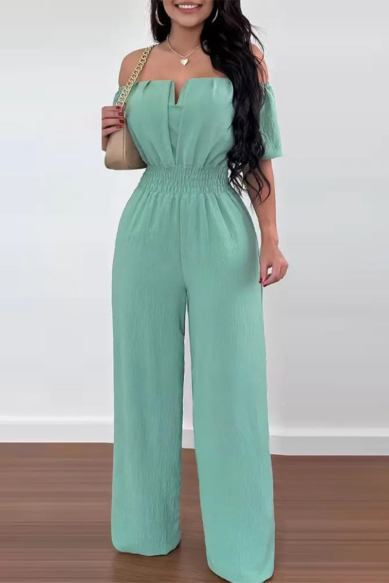 Gella - short sleeve off-shoulder regular jumpsuits