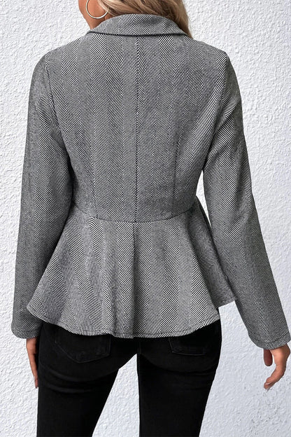 Women's stringy selvedge turndown collar blazer