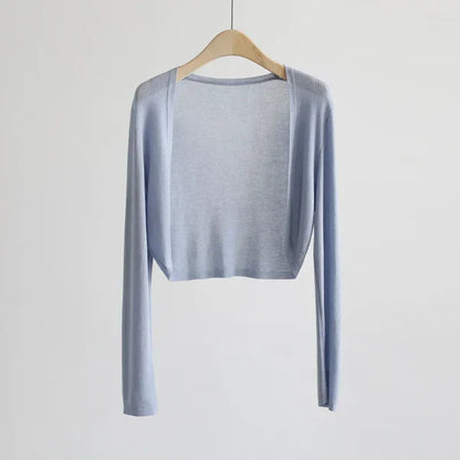 Silk knitted sun protection cardigan jacket for women