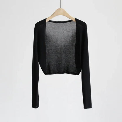 Silk knitted sun protection cardigan jacket for women