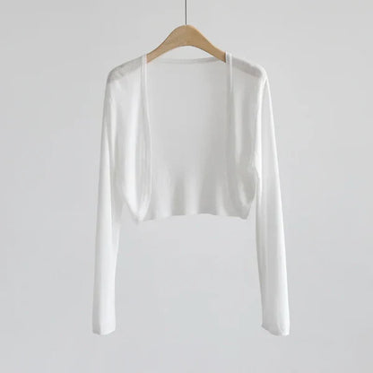 Silk knitted sun protection cardigan jacket for women