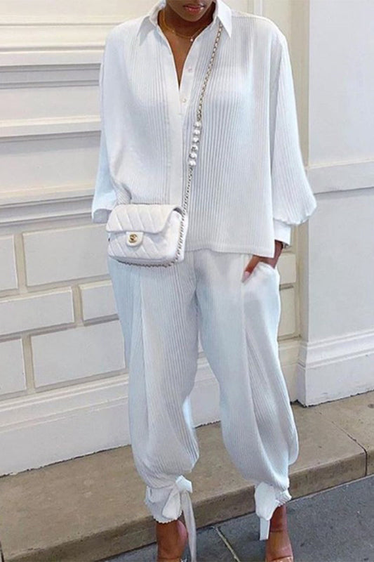 Lantern Sleeve Top and Pants Set