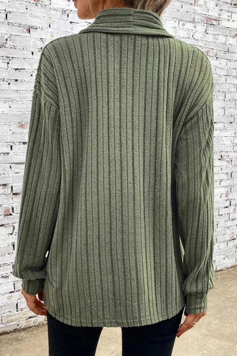 Women's ribbed open front cardigan sweater