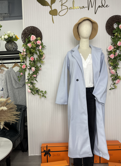 Oversized longline trench coat for women