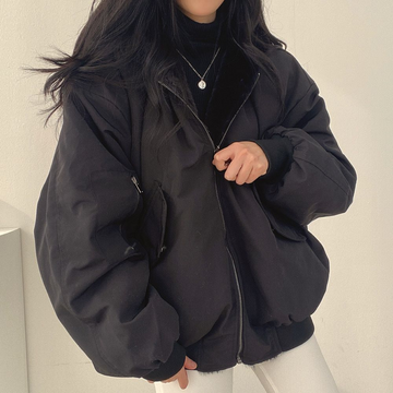 Women's loose fit thickened wool-like coat