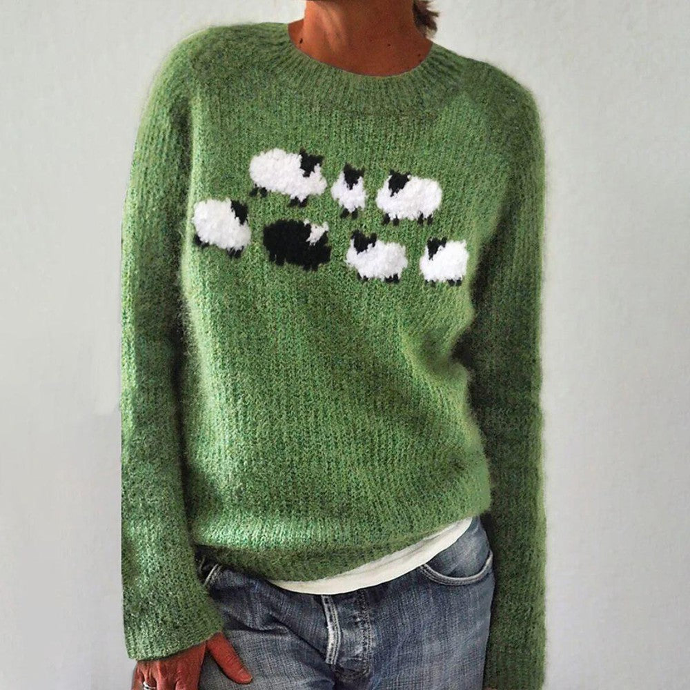 Women's green long sleeve sweater