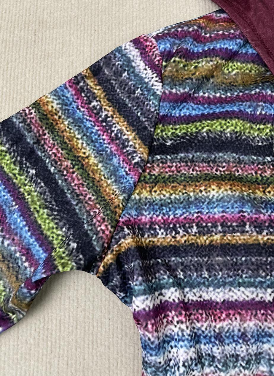 Women's rainbow stripe hooded cardigan
