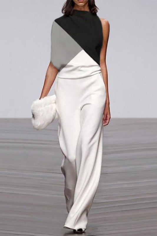 One Shoulder Wide Leg Jumpsuit