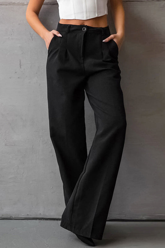 High-Waist Casual Loose Straight Pants