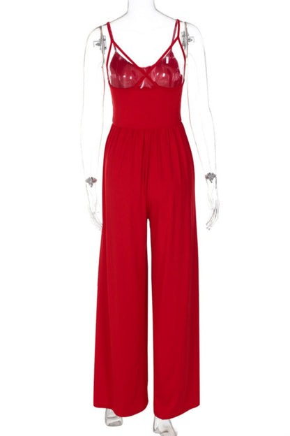 Women's Jumpsuit - Spaghetti Strap - Wide Leg - Elegant Flowy Fit