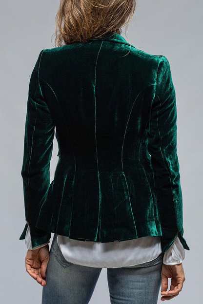 Women's retro lapel blazer with pockets