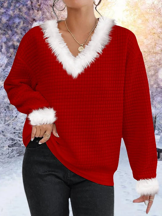 Fluffy Waffle Knit Sweater