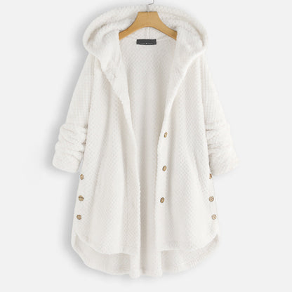 Women's double-faced fleece hooded jacket