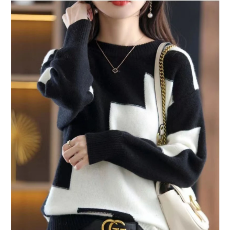 Color Block Soft Knit Oversized Sweater