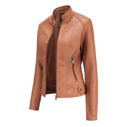 Women's casual leather jacket