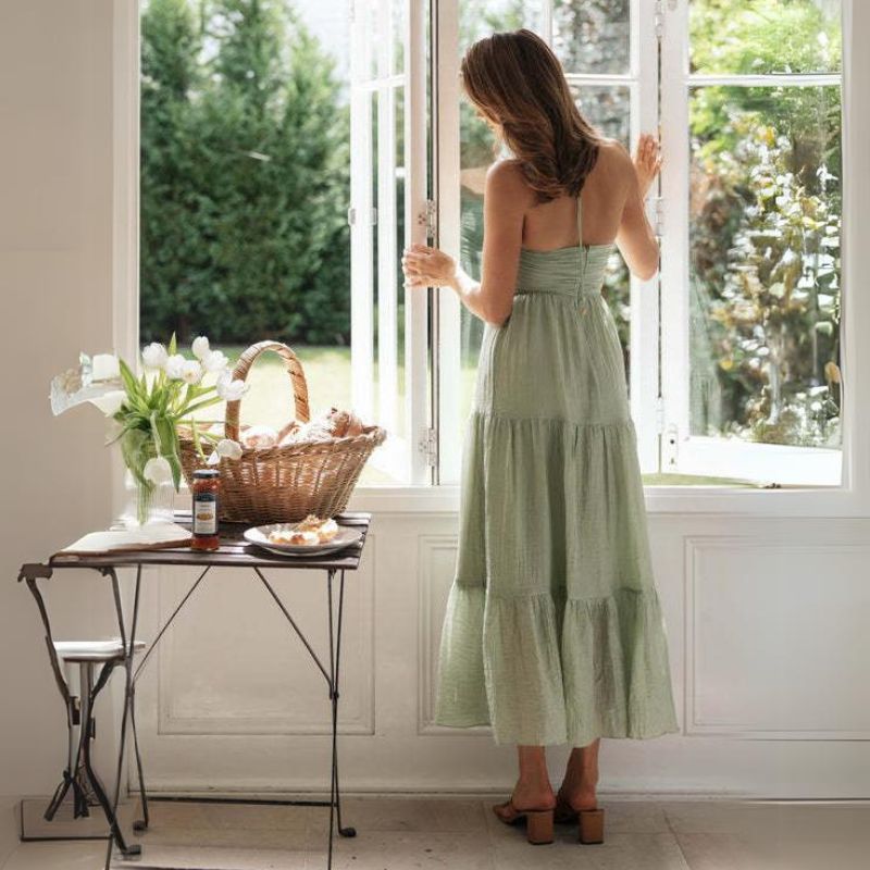 Bohemian Halter Neck Maxi Beach Dress