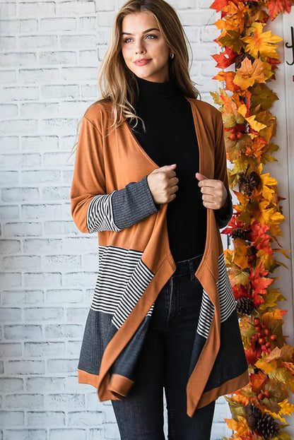 Women's striped knitted cardigan