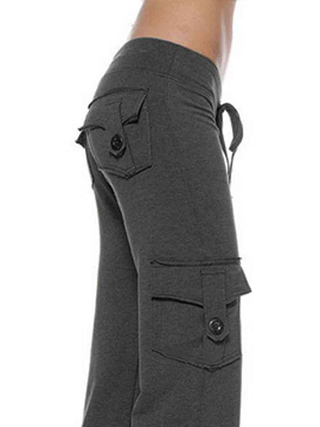 Women's mid rise cargo wide leg pants