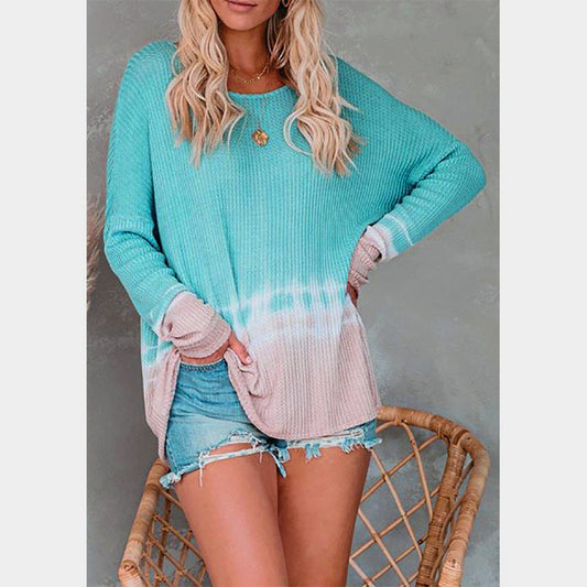 Waffle Texture Relaxed Fit Knit Sweater 