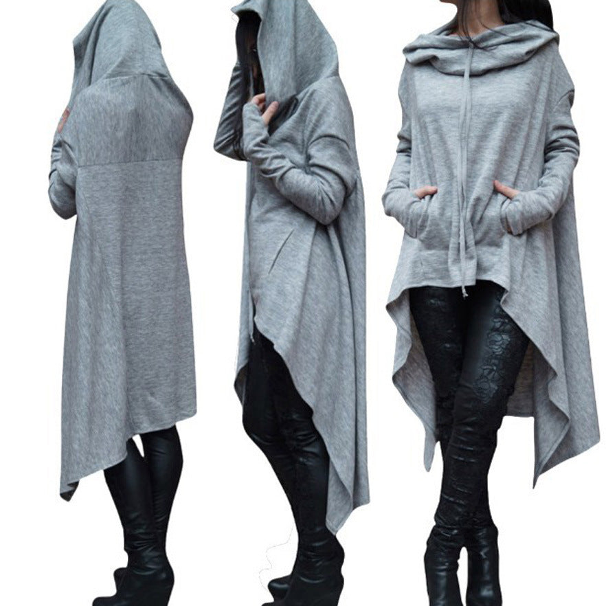 Long Hooded Drape Sweater