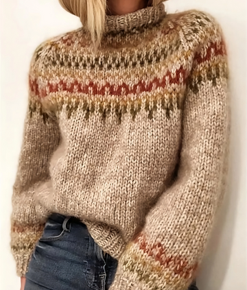 Women's winter half-neck pullover sweater