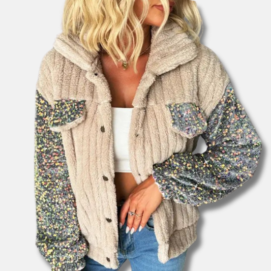Isla Relaxed Fit Shacket | Sequin Embellishment Cropped Shacket