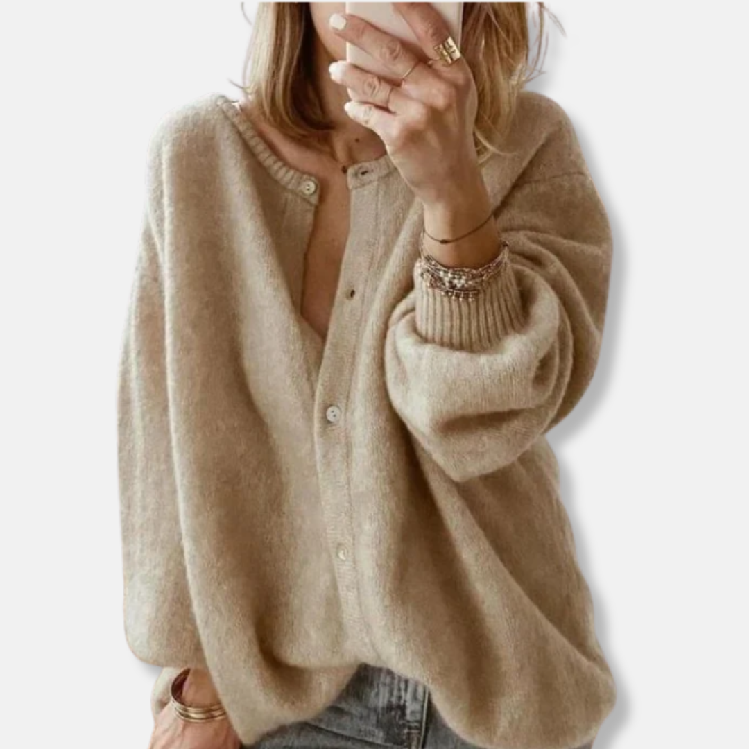 Plush Knit Oversized Relaxed Fit Cardigan 