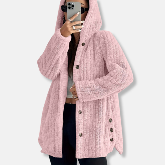 Soft Faux Fur Hooded Plush Coat