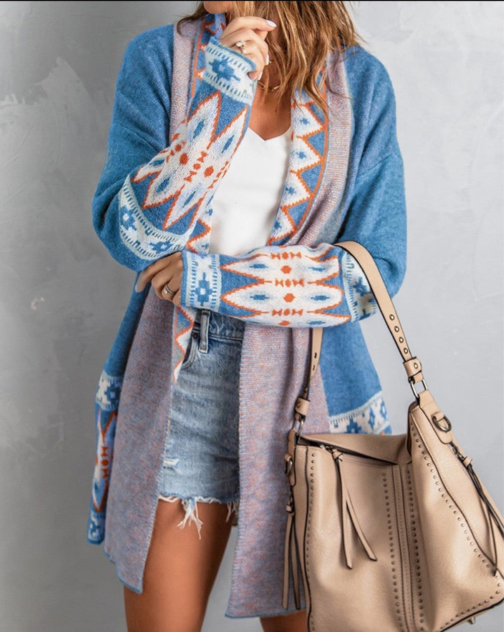 Women's printed cardigan