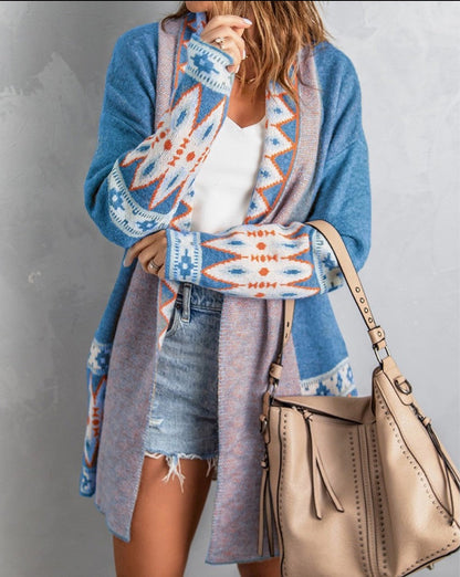 Women's printed cardigan