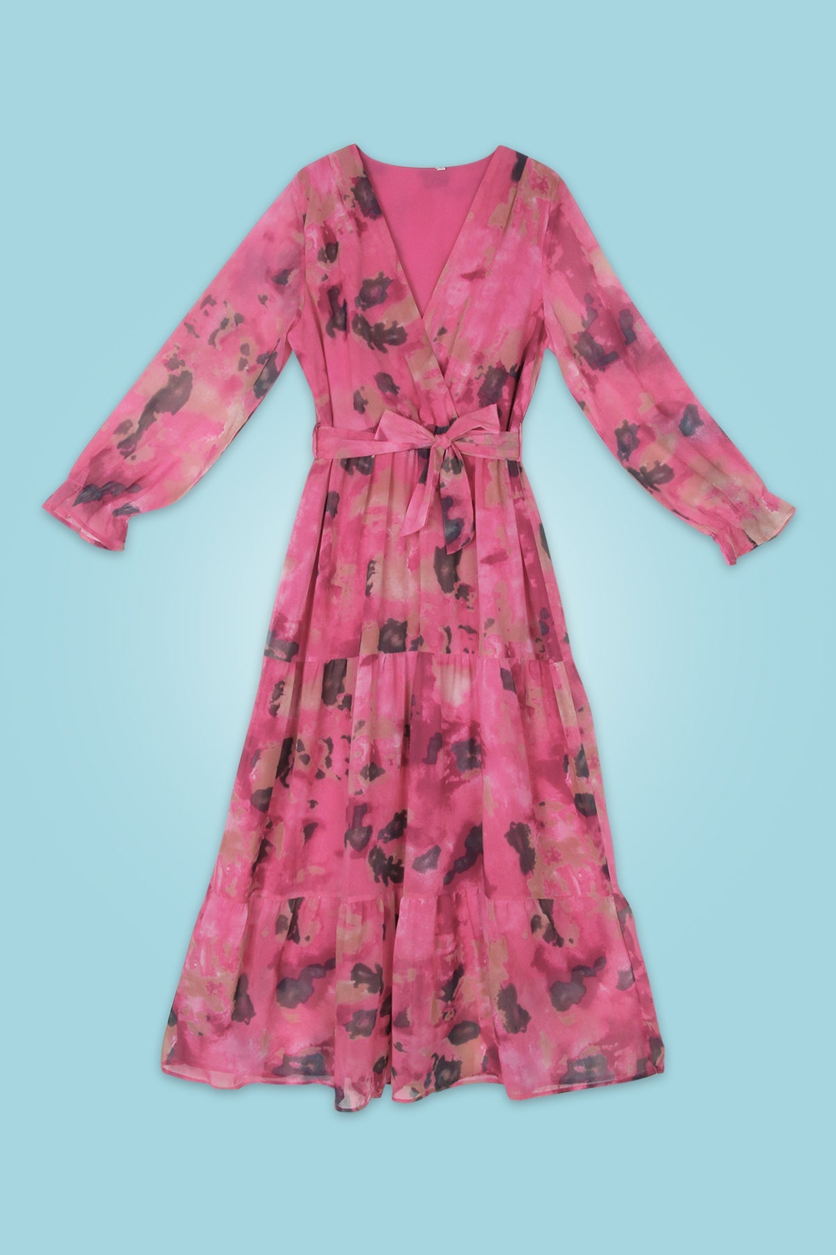 Elegant large swing dress with ruffle sleeves and fairy skirt for women