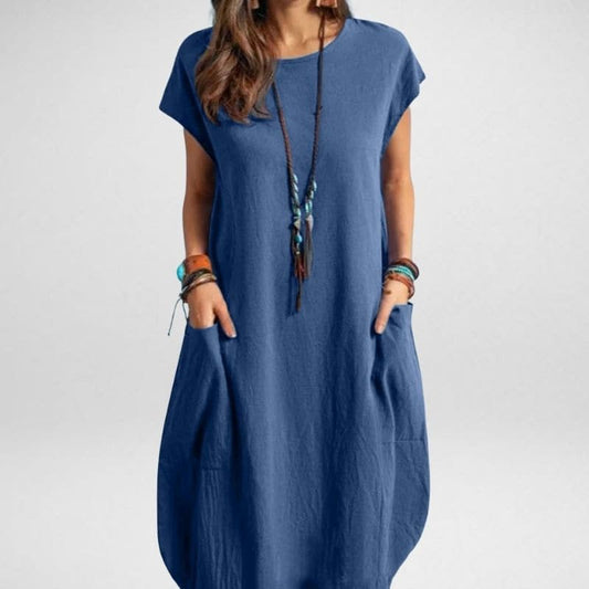 Breezy Relaxed Fit Long Dress With Pocketsnull