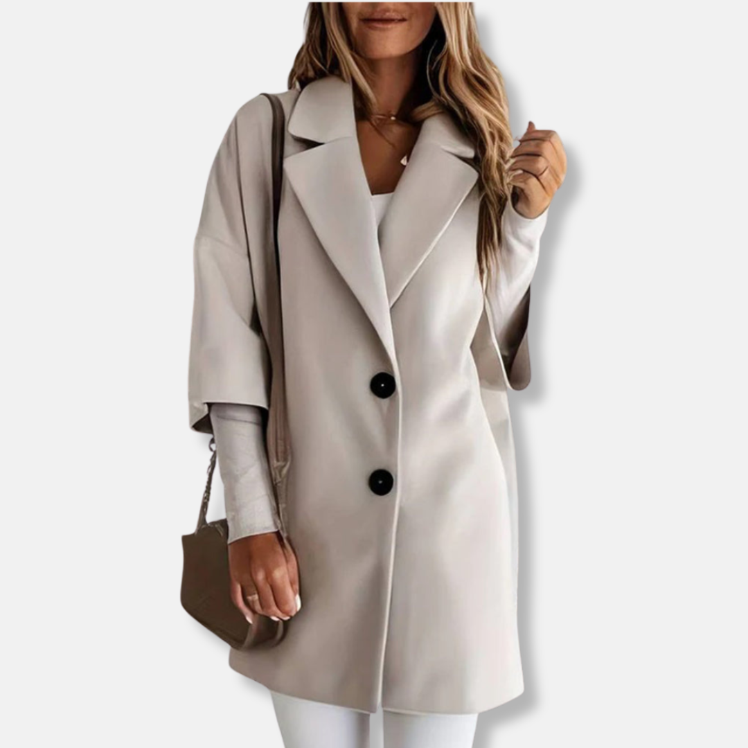 Wool Blend Double-Breasted Oversized Overcoat