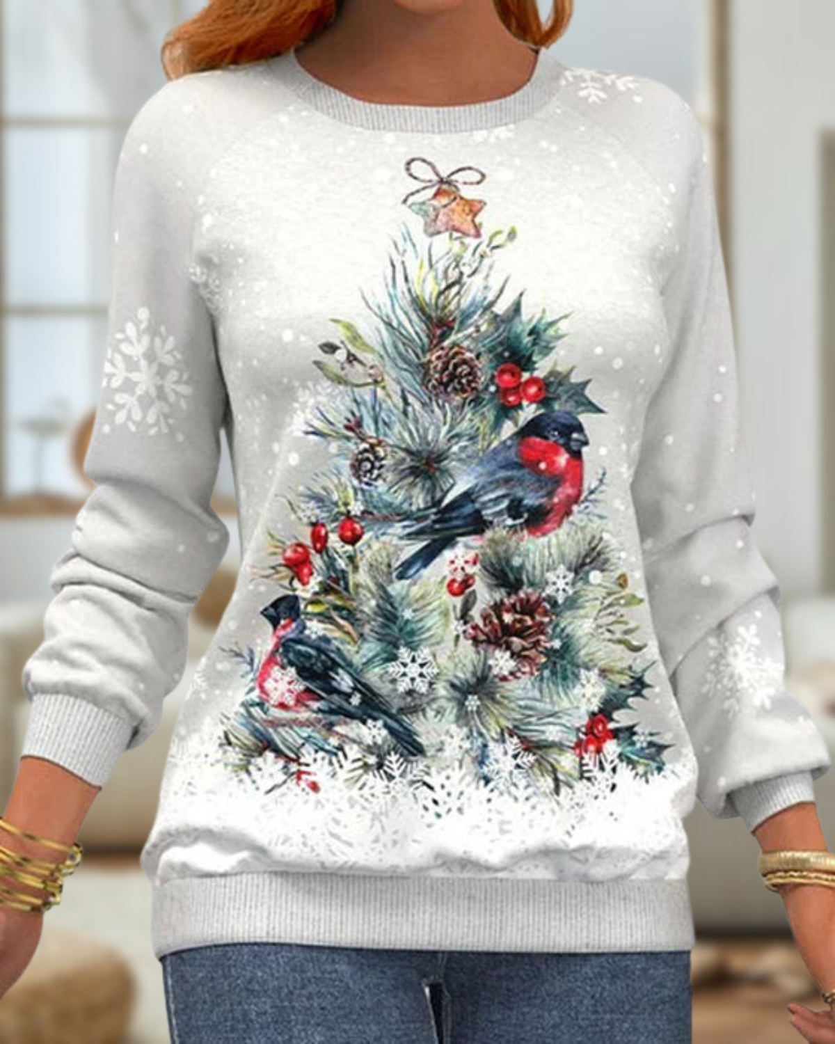 Alna - elegant sweater with christmas motifs