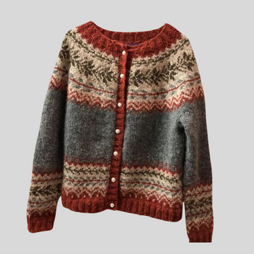 Women's ethnic style jacquard knitted winter sweater