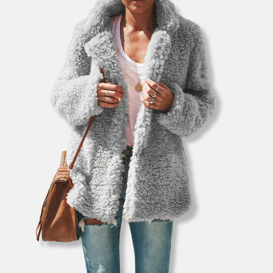Fleece Teddy Oversized Lapel Collar Coat