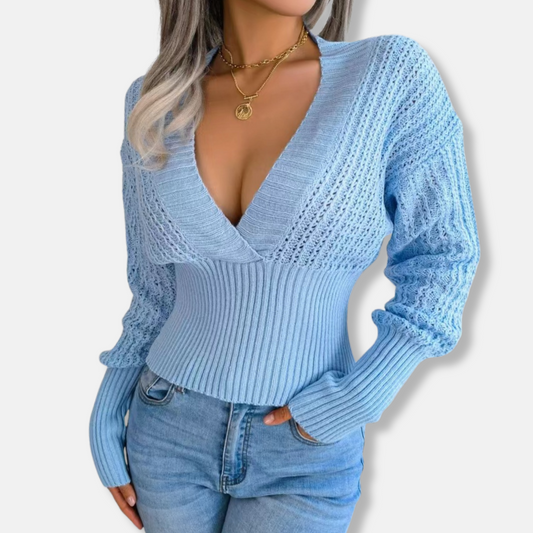 Slim Fit Wrap Knit Top 