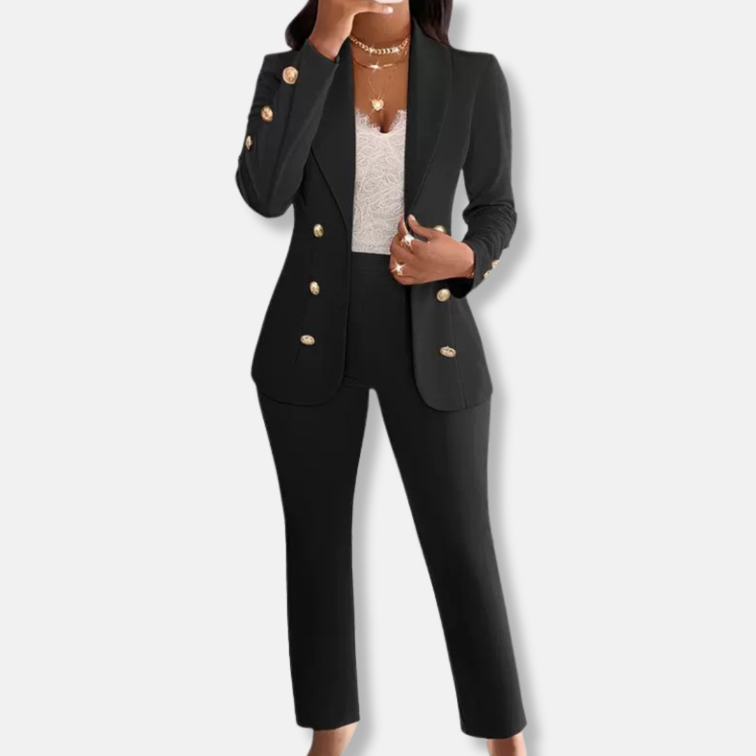 Slim Fit Shawl Collar Blazer Pants Set 