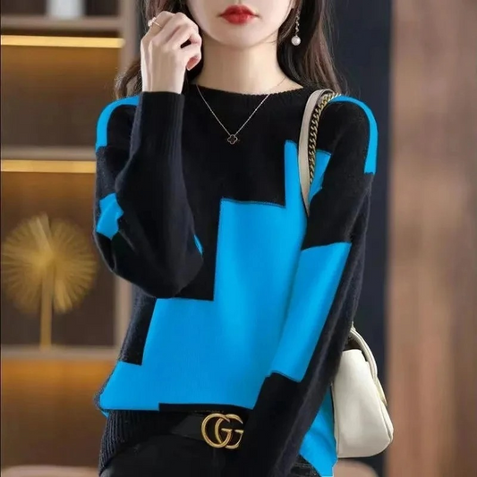Color Block Soft Knit Oversized Sweater