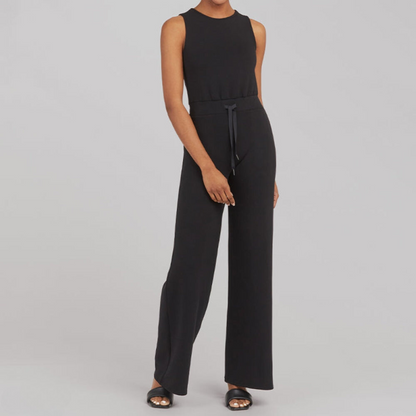 Women's Two-Piece Set - Sleeveless Fitted Top & Wide-Leg Pants - High Waist Adjustable Fit