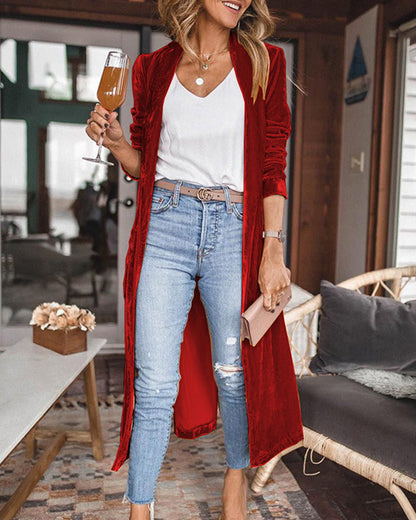 Women’s Duster Cardigan – Loose Fit – Luxury Fabric – Open Front – Full Sleeve