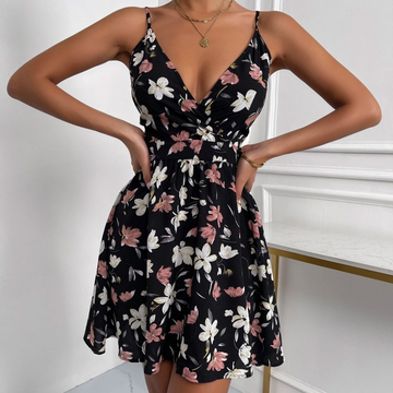 Avie – Dress with Contrasting Spaghetti Straps