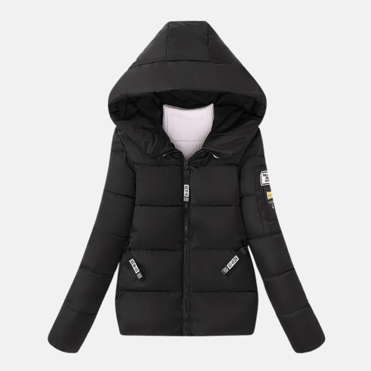 Water-Resistant Hooded Relaxed Fit Quilted Coat 