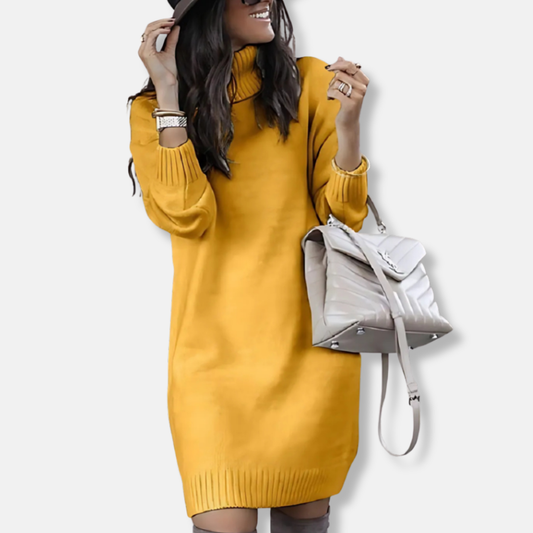 Ribbed Knit Relaxed Slim Fit Mini Dress 