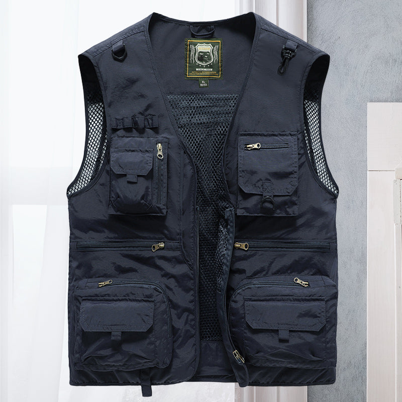 Quick-drying loose double-breasted vest for women