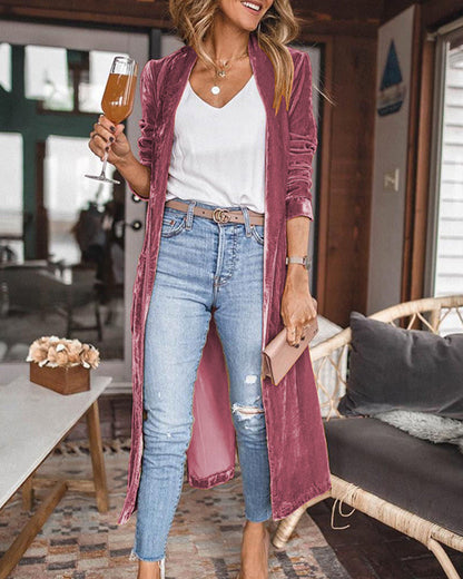 Women’s Duster Cardigan – Loose Fit – Luxury Fabric – Open Front – Full Sleeve